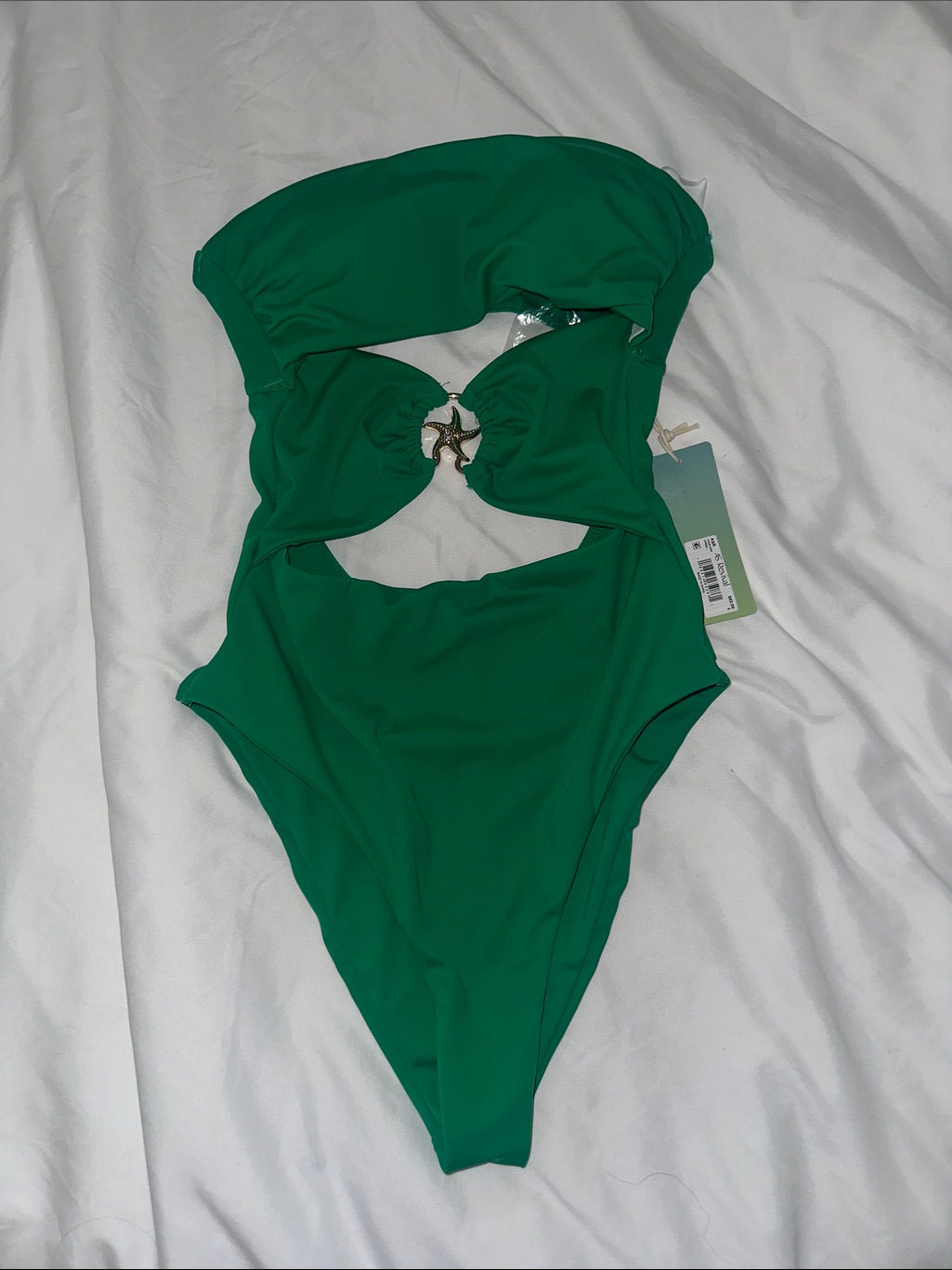 Altar'd State Emerald Green One-Piece Swimsuit With Ring Detail
